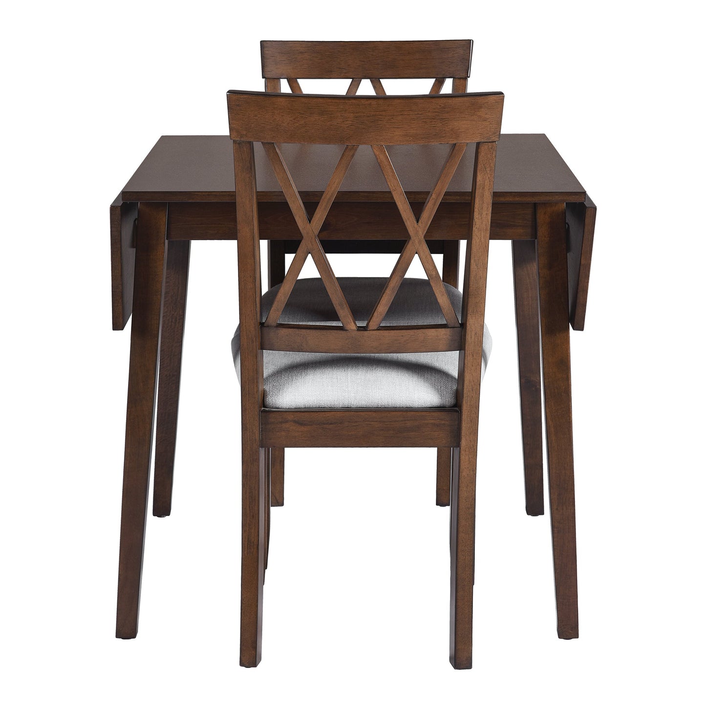 3 Piece Kitchen Dining Set with Drop Leaf Table and 2 Chairs