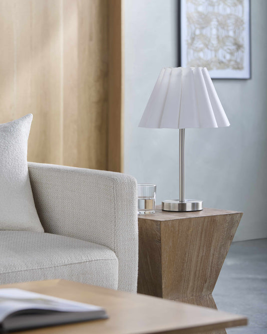 Contemporary Bellinzona Translucent Table Lamp Nickel Base