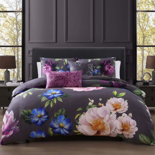 Elegant Blossoms 5 Piece Reversible Comforter Set