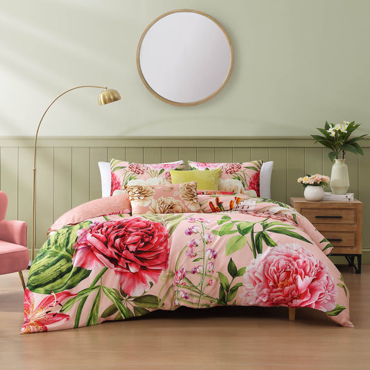 Bebejan Spring Forever 5 Piece Reversible Comforter Set features vibrant floral designs for a serene bedroom oasis.