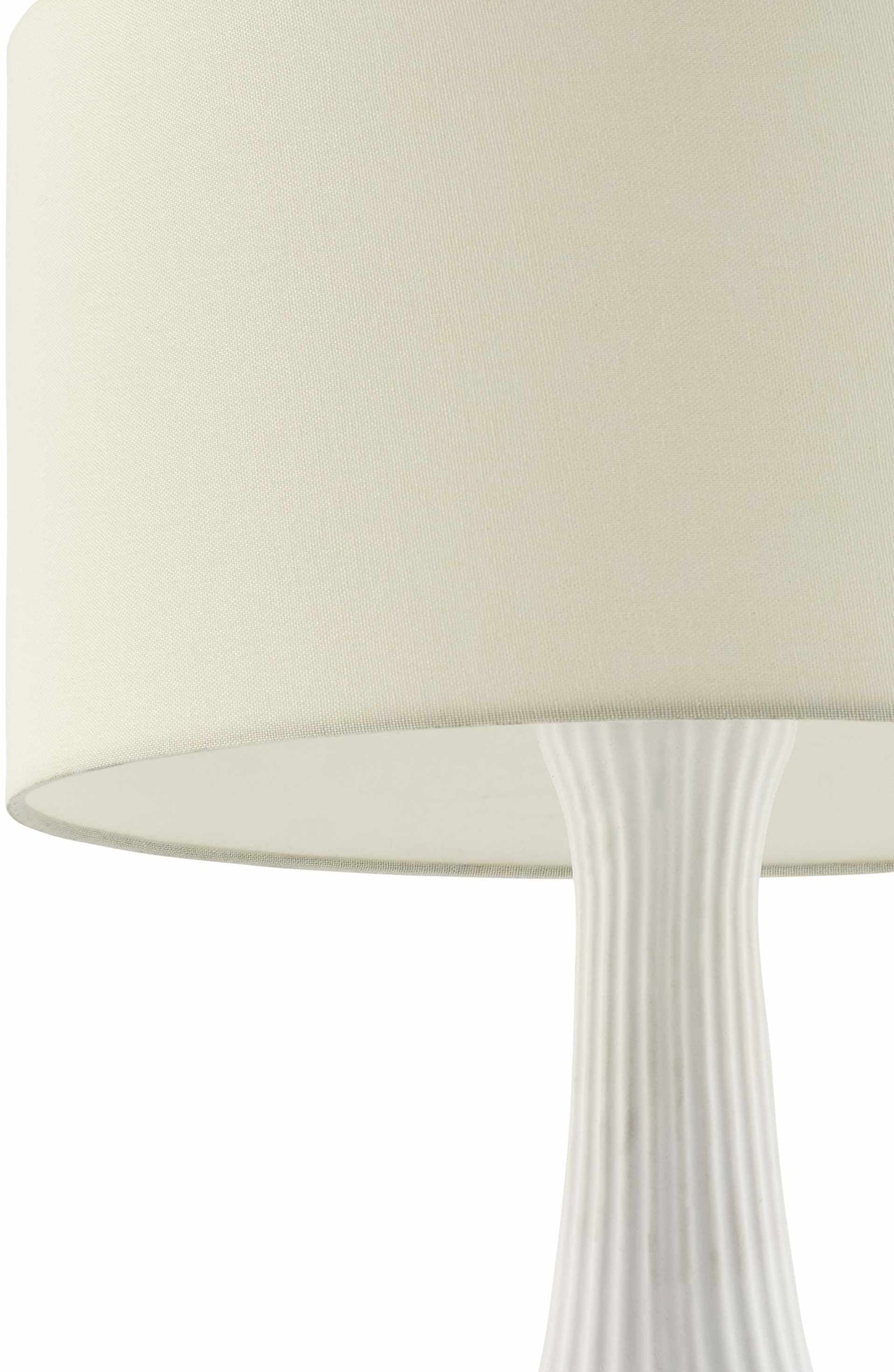 White Campobasso Traditional Table Lamp with Linen Shade