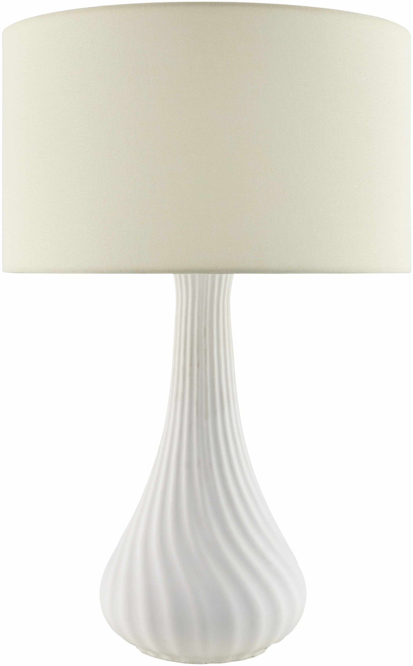 White Campobasso Traditional Table Lamp with Linen Shade