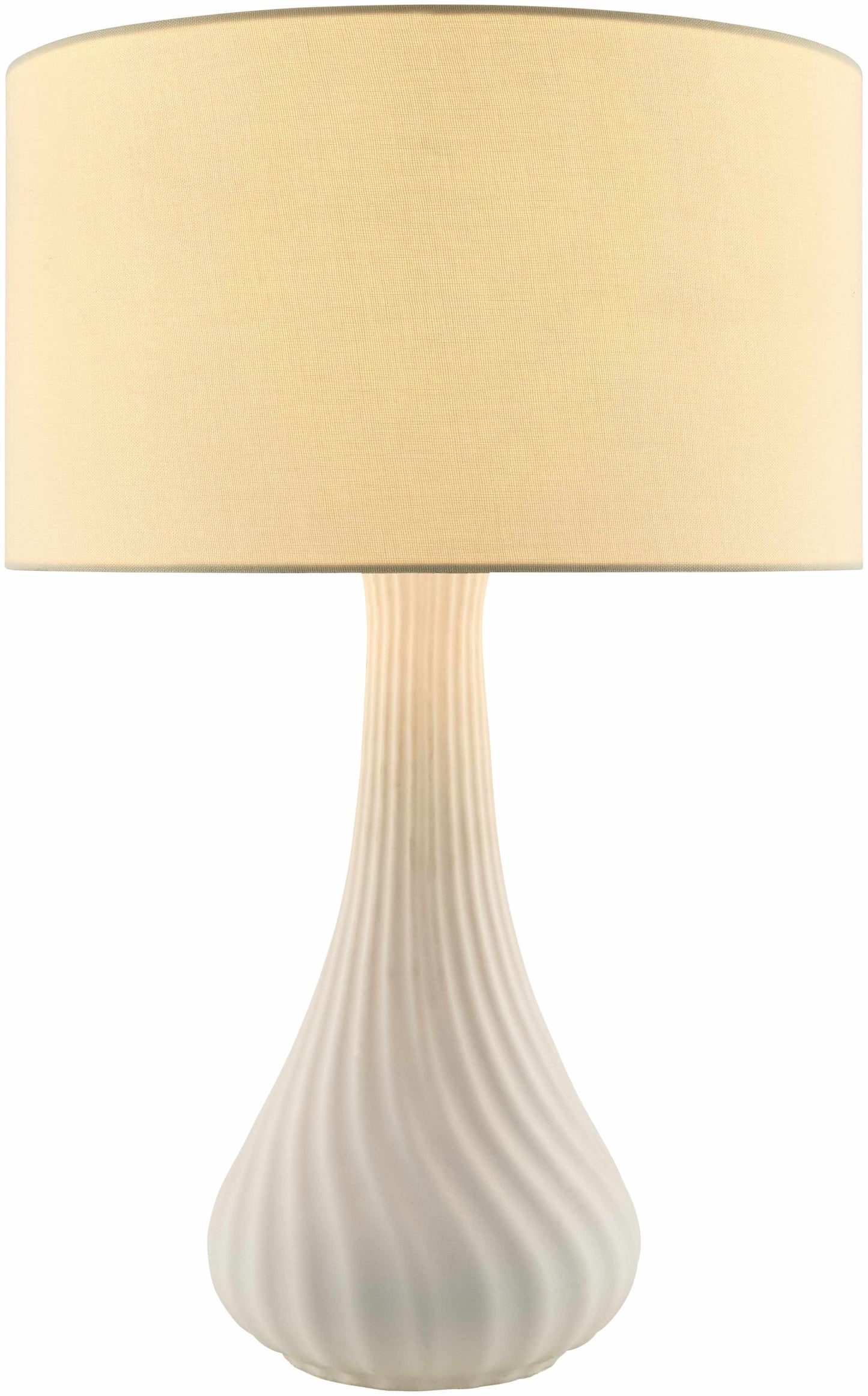 White Campobasso Traditional Table Lamp with Linen Shade