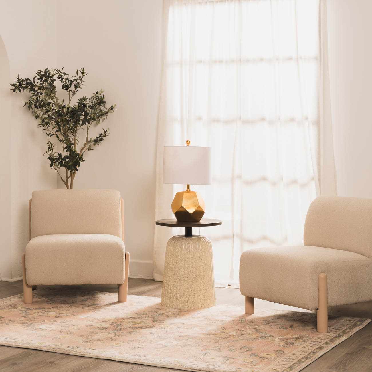 Coleford Gold Geometric Table Lamp-2