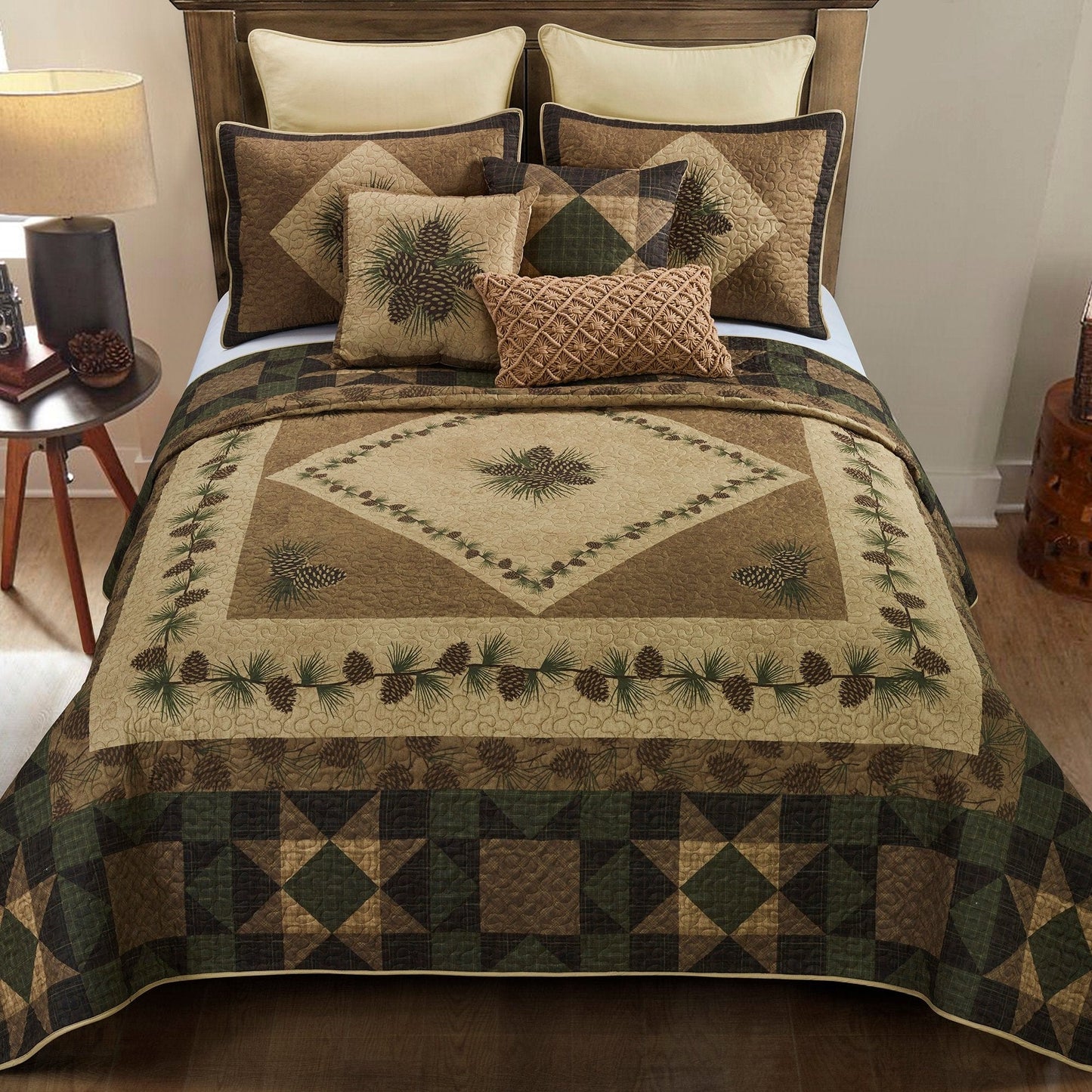 Vintage Pine Cone Patchwork Quilt Collection