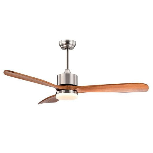52 Inch Reversible Ceiling Fan with LED Light for Summer and Winter - Silver