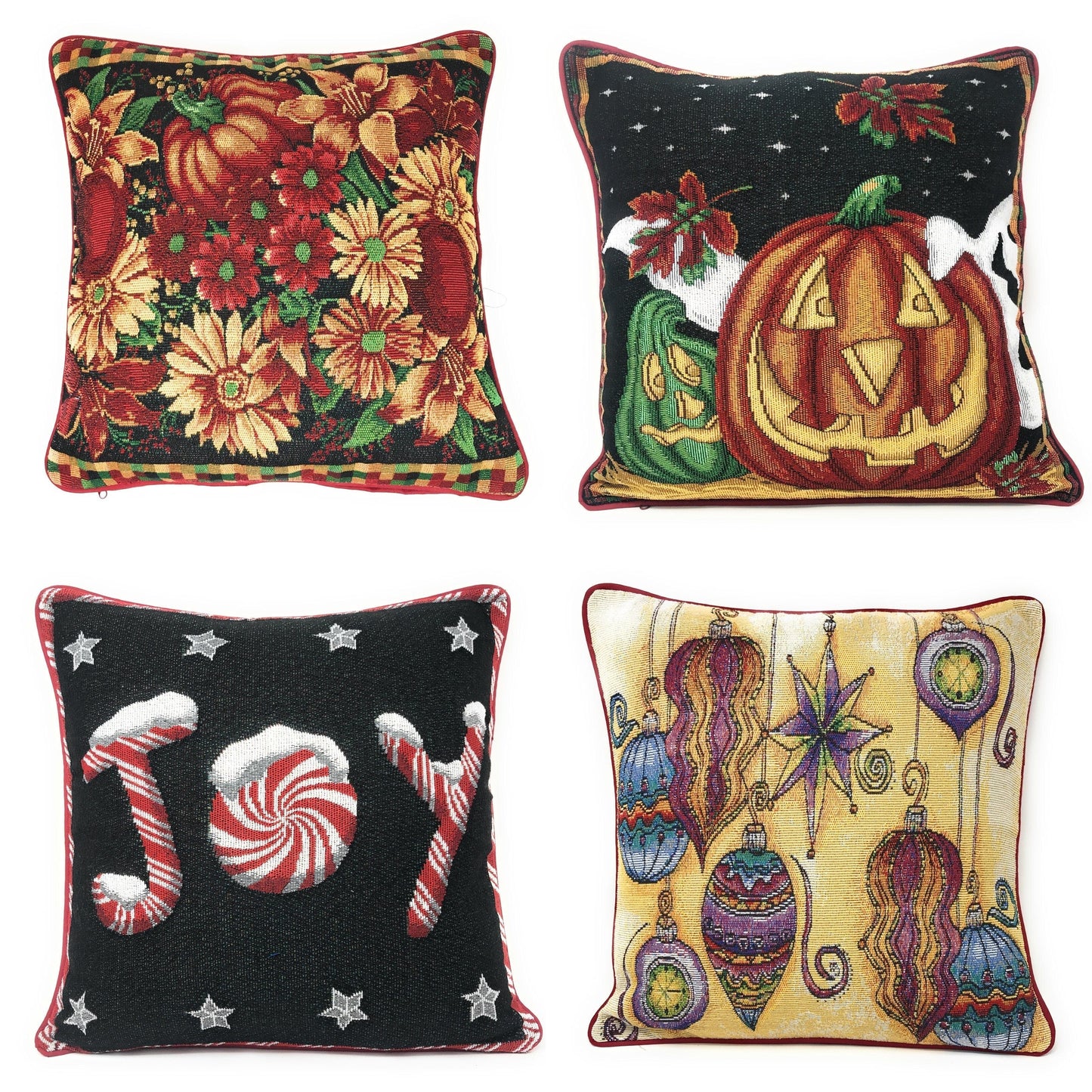4 Piece Autumn Harvest Pillow Covers Bundle 16x16