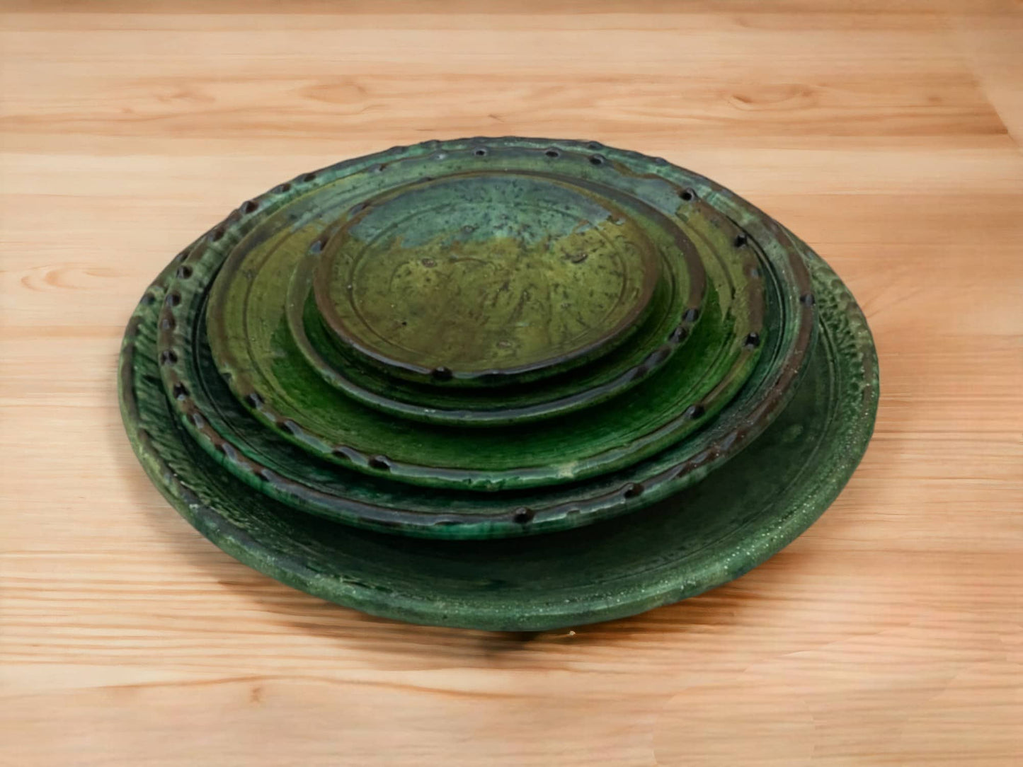 Discover Authentic Tamegroute Green Glazed Pottery Set