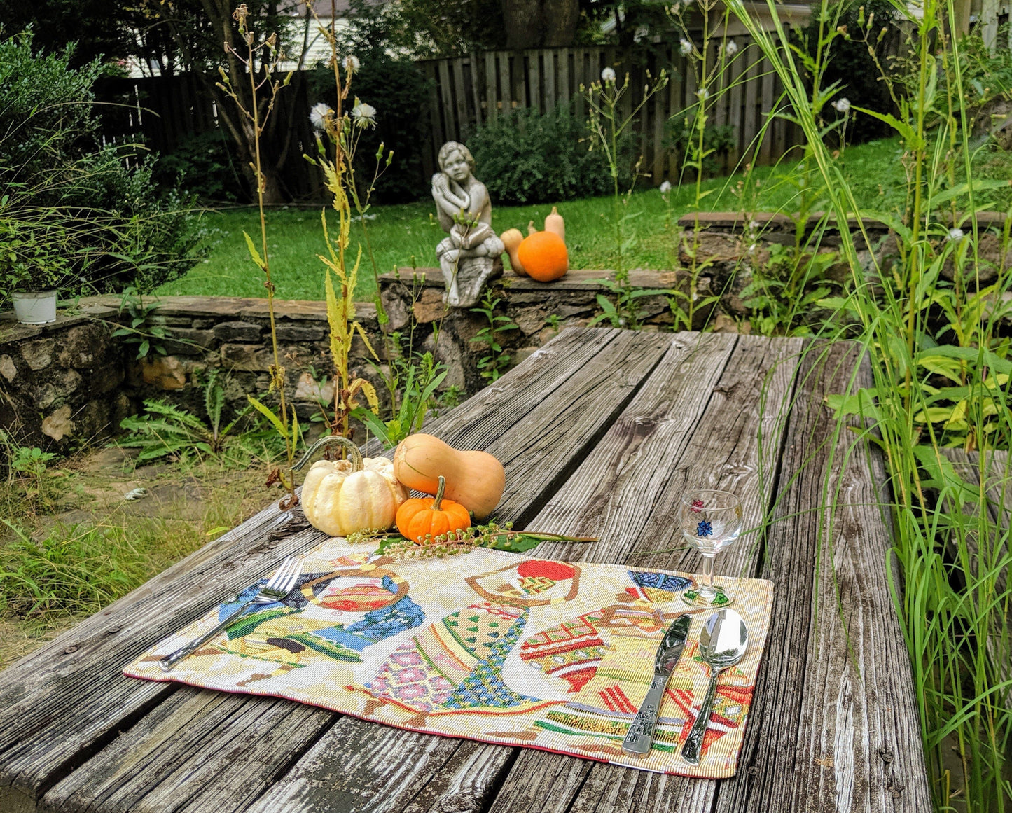 African Kwanzaa Tapestry Placemats Set of 4 13x19 Dancing Women