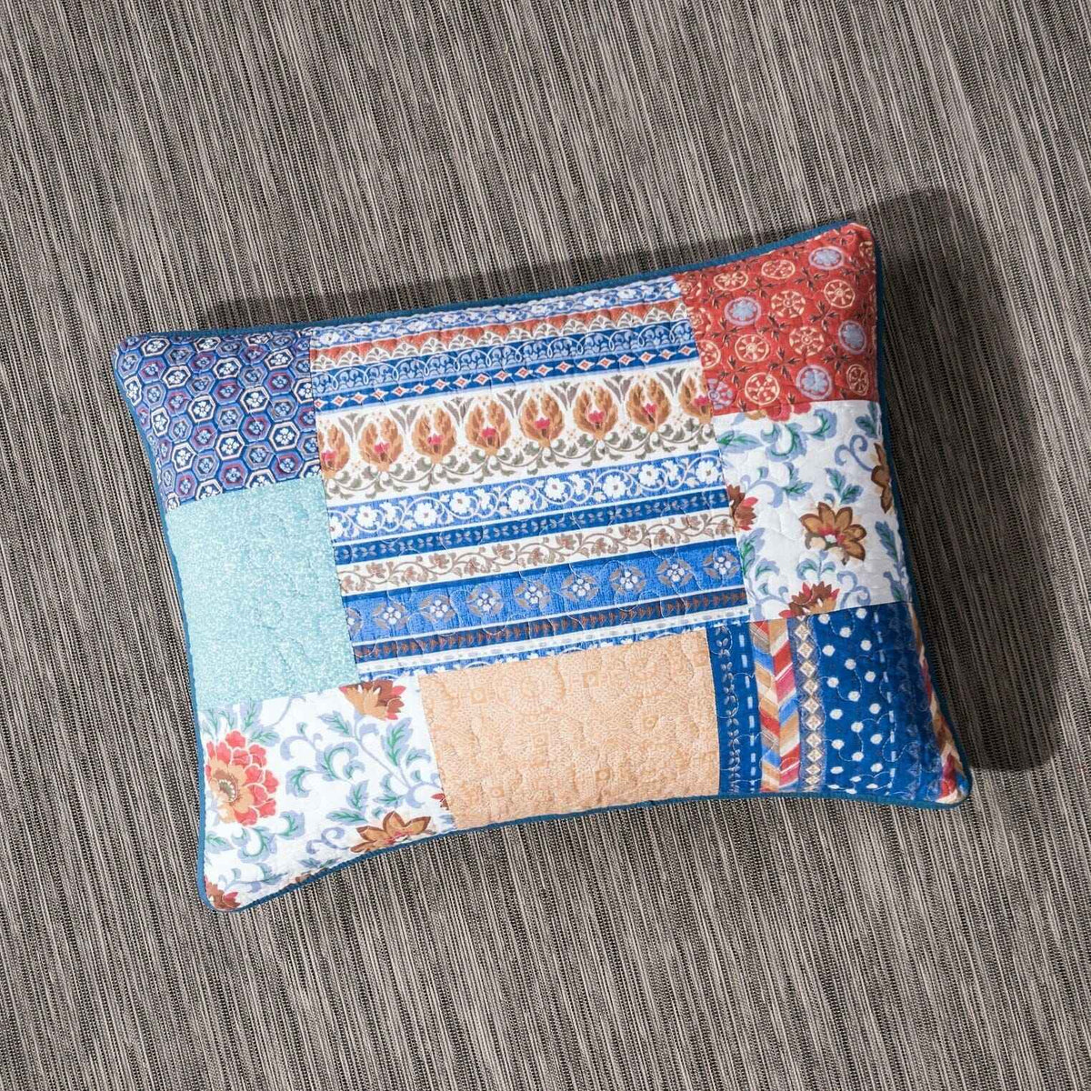 Revitalize Your Space with Our Mediterranean Blue Quilted Pillow Sham