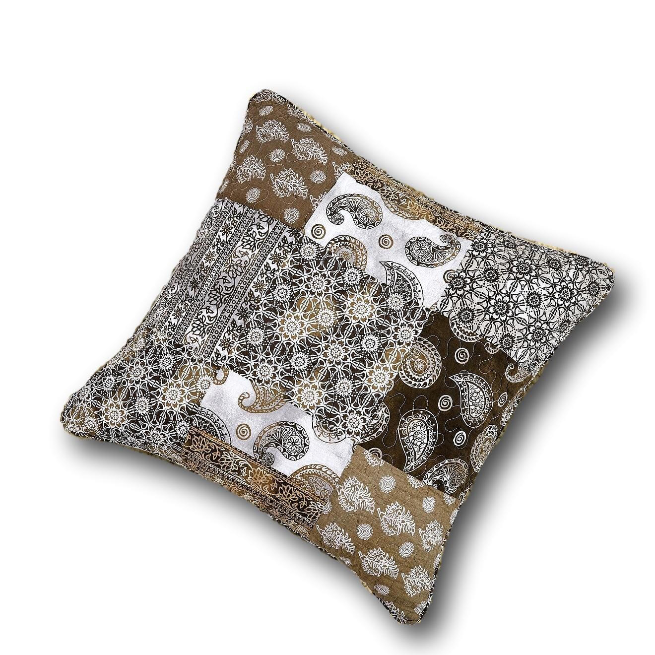 Bohemian Patchwork Moroccan Paisley Euro Sham Cover 26x26 Inches