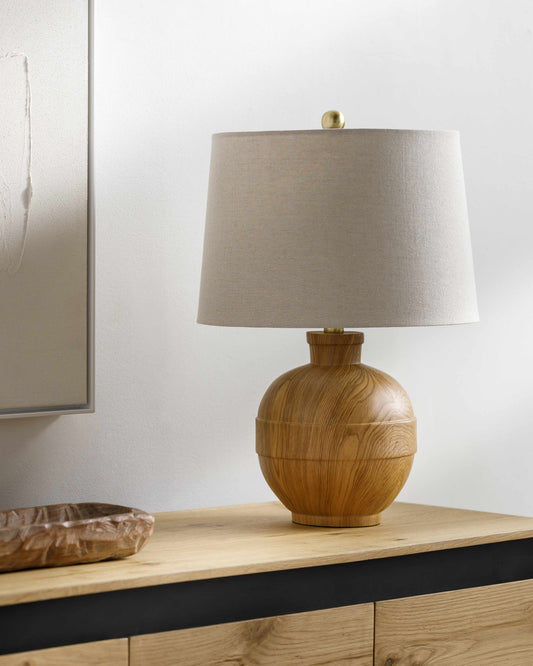 Karlshorst Transitional Bohemian Table Lamp Linen Shade