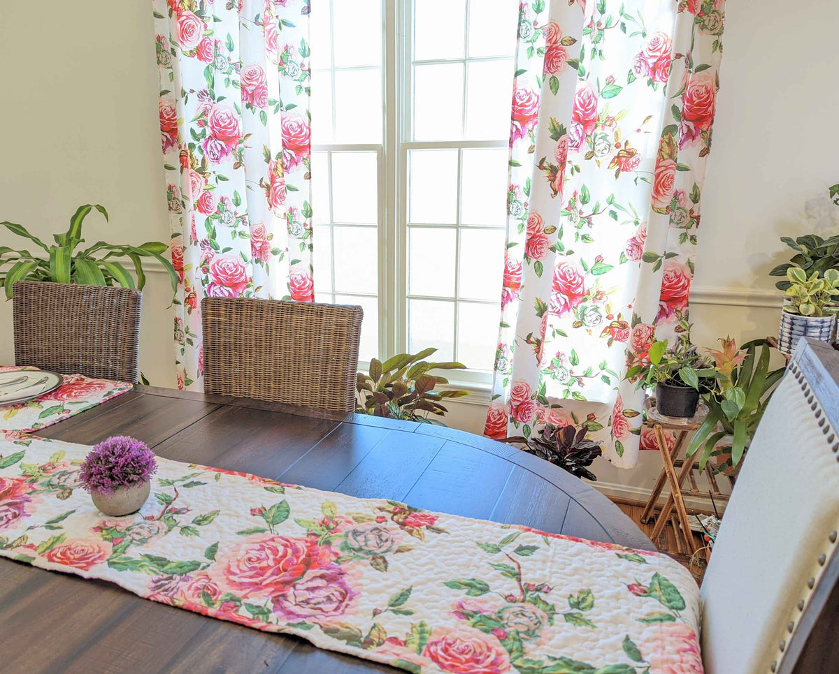 Elevate Your Dining Experience with Our Floral Quilted Table Runner