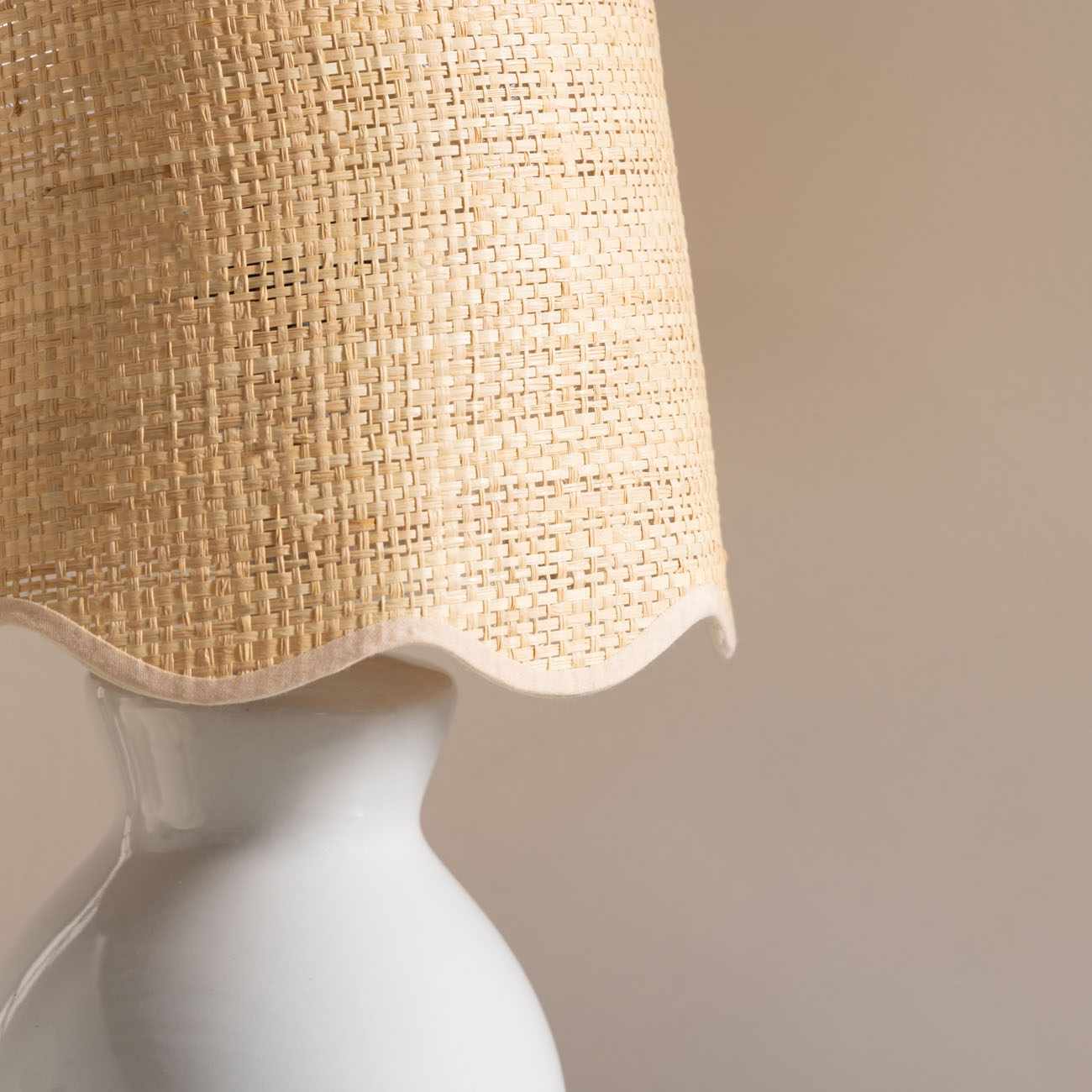 Salgareda Grey Ceramic Table Lamp With Cotton Shade