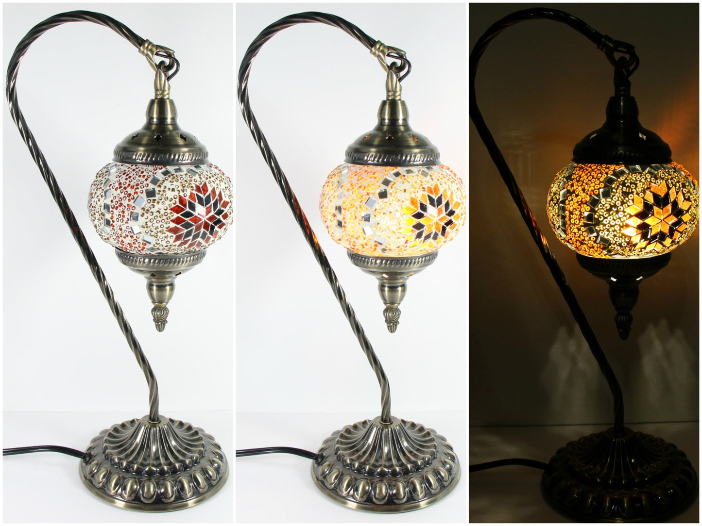 Antique-Inspired Hanging Swan Mosaic LED Table Lamp - ASL8