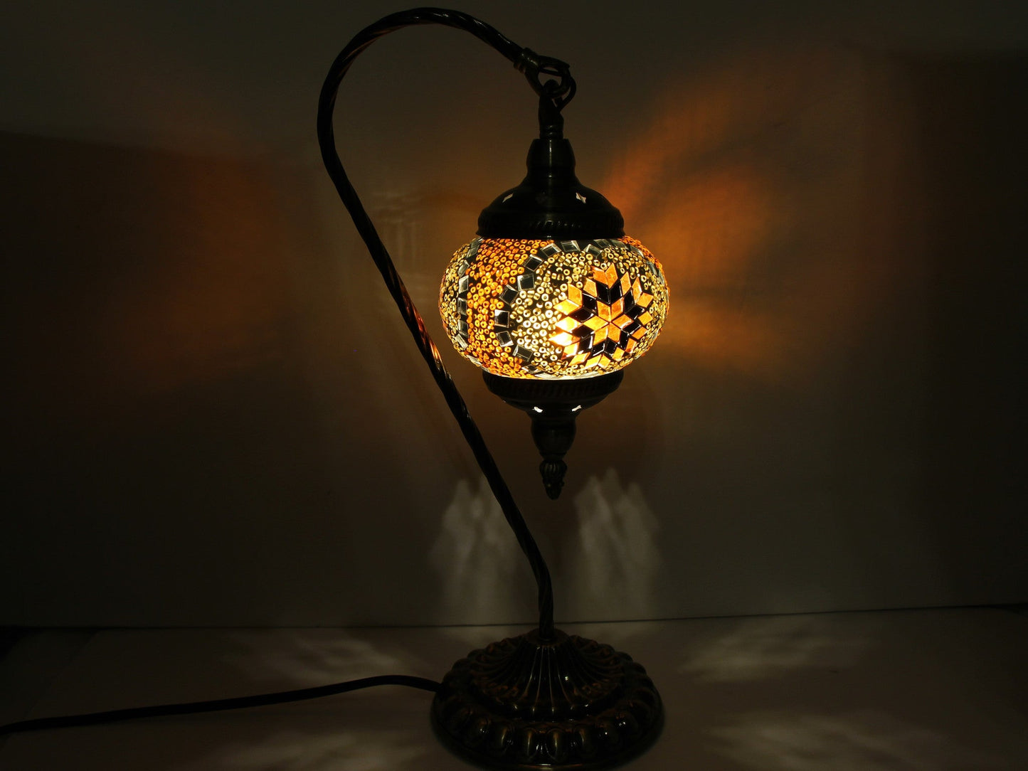 Antique-Inspired Hanging Swan Mosaic LED Table Lamp - ASL8