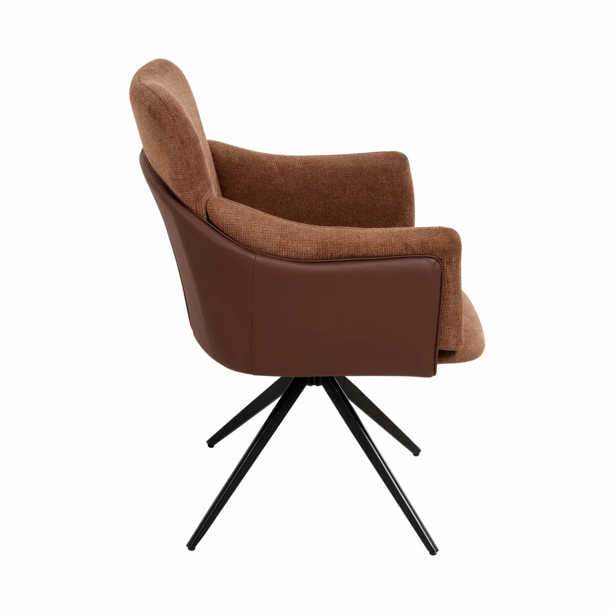 Two modern dark brown swivel desk chairs for home office.