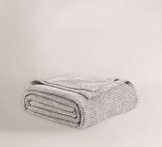 Eco-Friendly Textured Waffle Throw Blanket