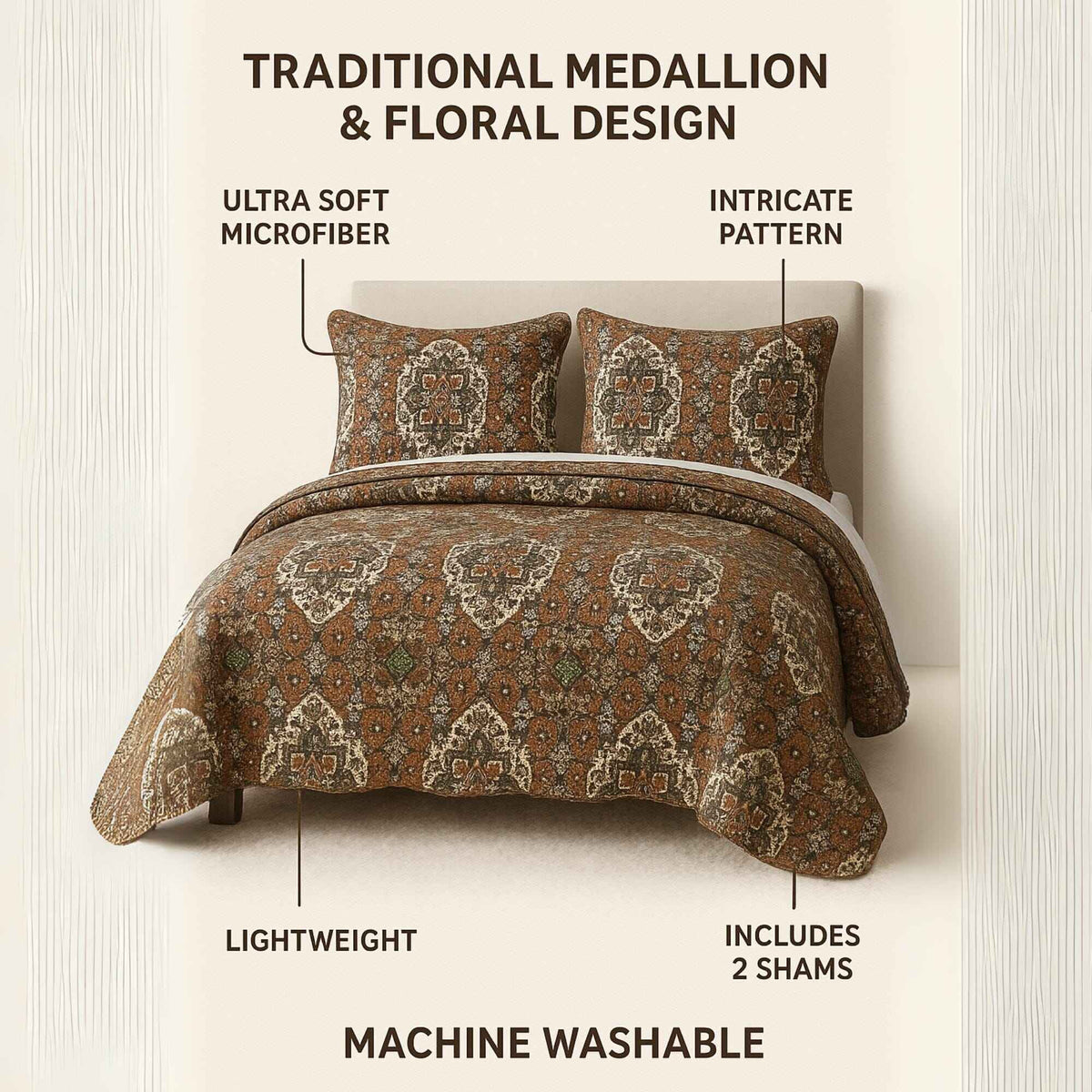 Rustic Moroccan Floral Bedspread: Elevate Your Bedroom with Earthy Elegance