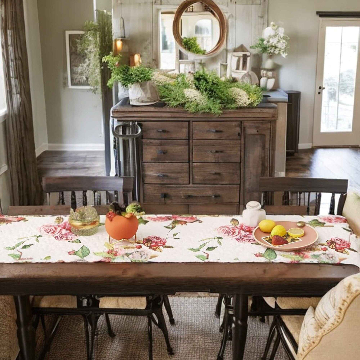 Elevate Your Dining Experience with Our Floral Quilted Table Runner