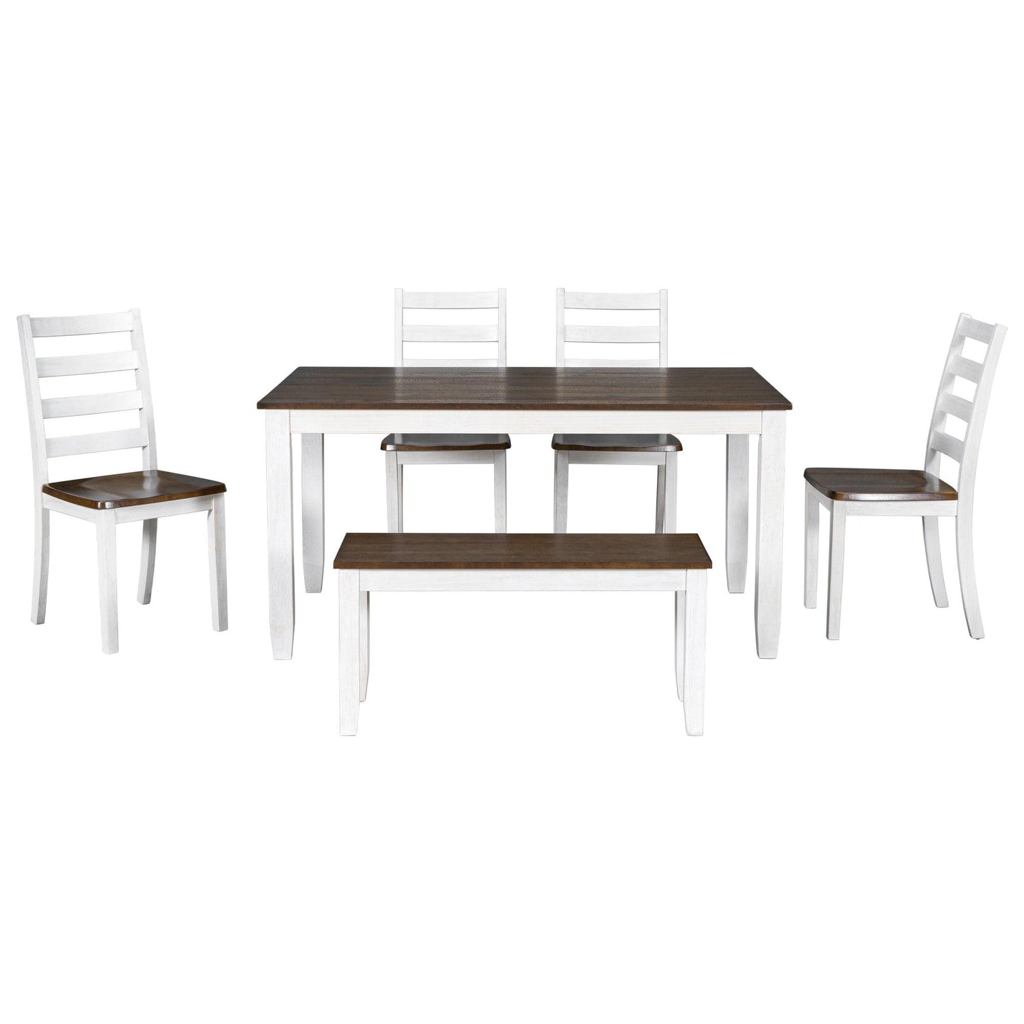 Rustic Style 6-Piece Dining Room Table Set with Chairs