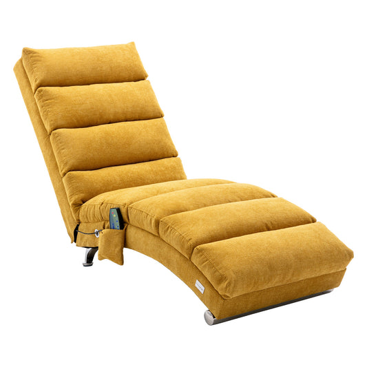 Modern Massage Chaise Lounge with Curved Backrest and Storage Pocket