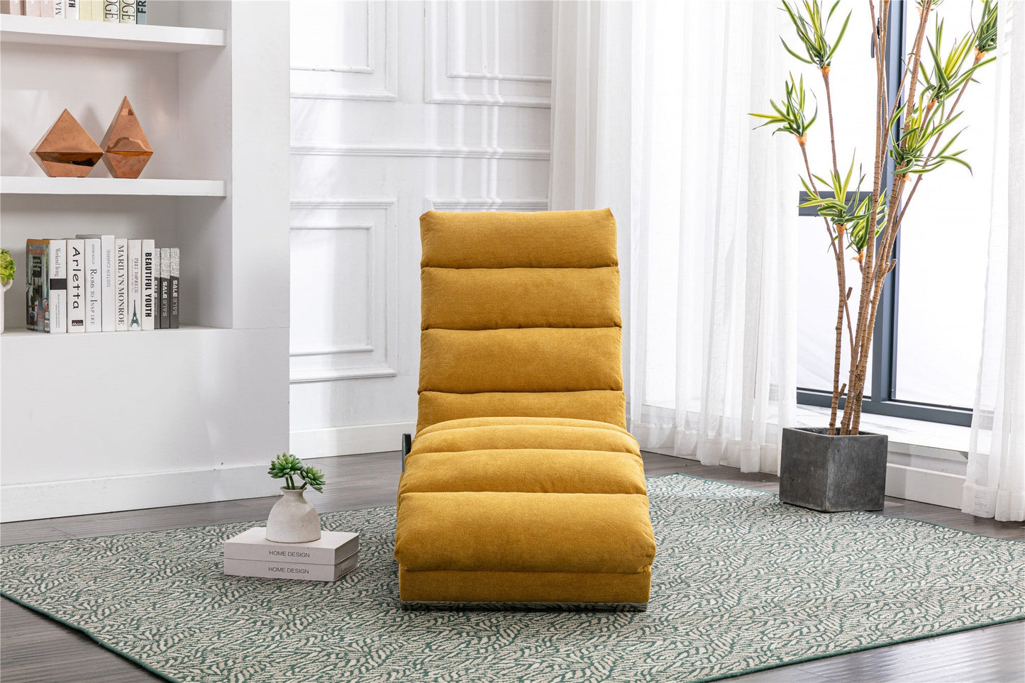 Modern Massage Chaise Lounge with Curved Backrest and Storage Pocket