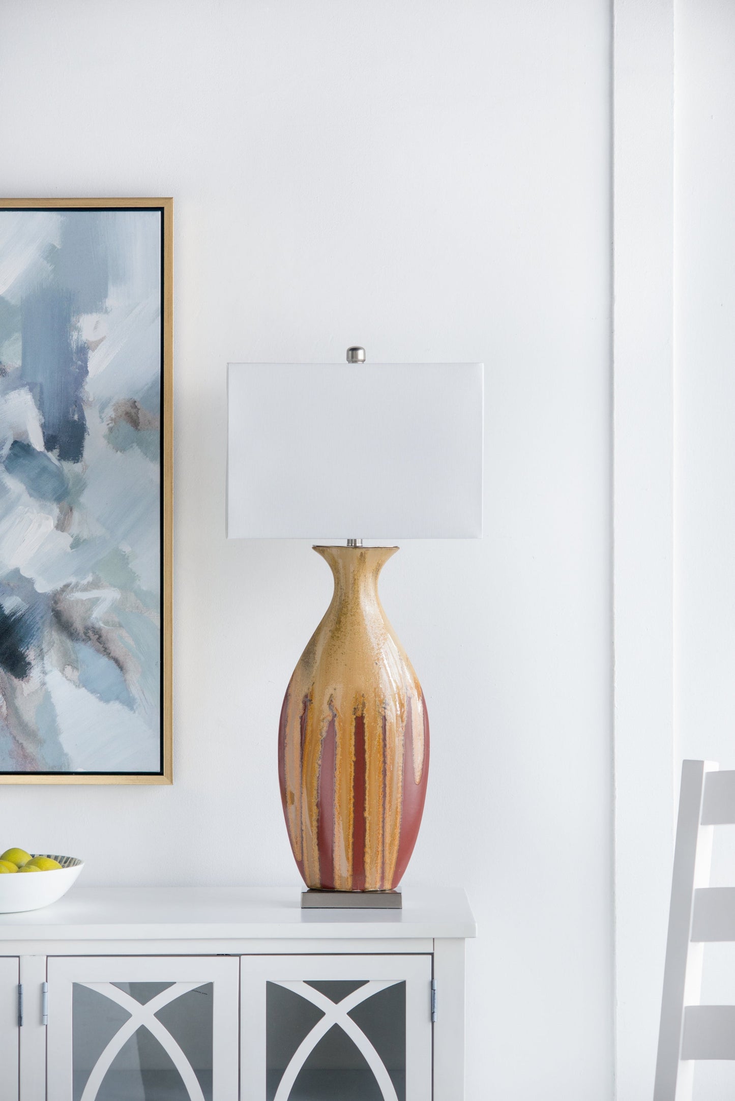 Ceramic Multicolor Table Lamp 36 Inch Tall Glow Living Room