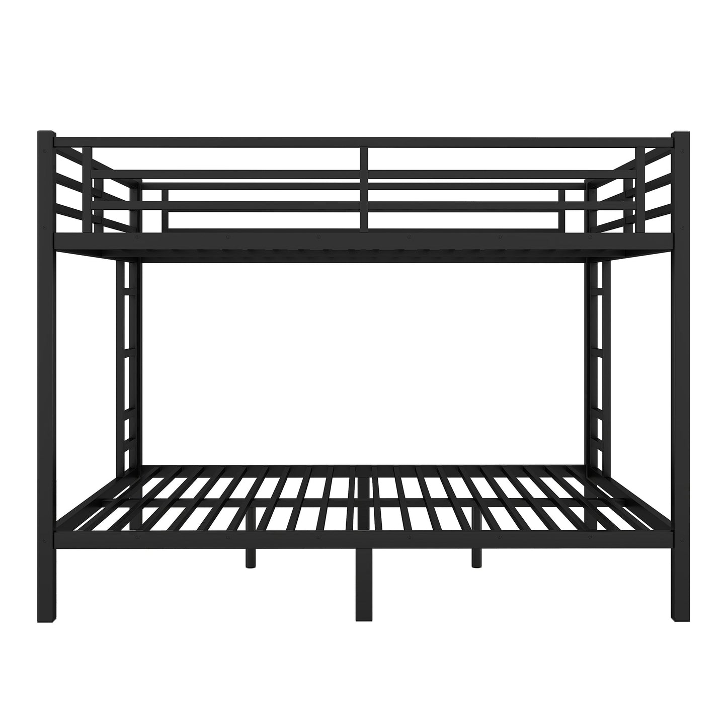 Metal Queen Over Queen Bunk Bed for Teens and Adults Black