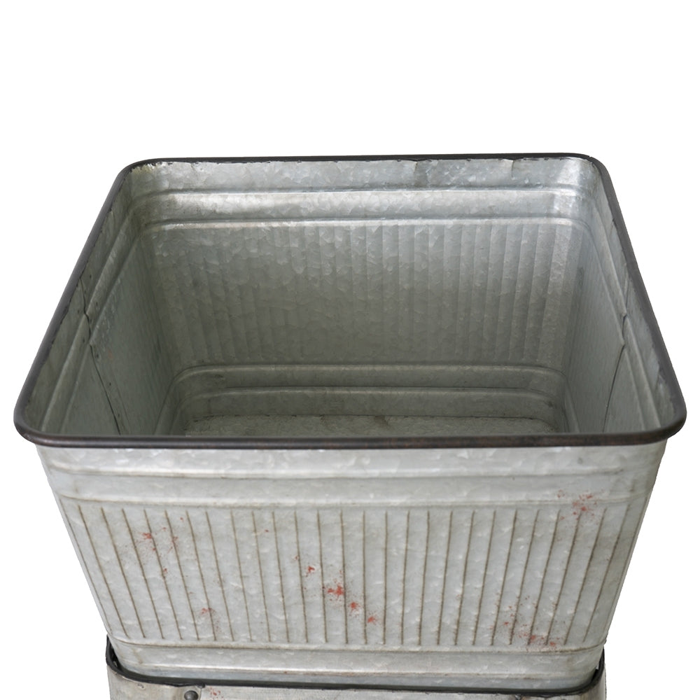 Galvanized Tub On Stand Plant Pot Holder For Gardeners
