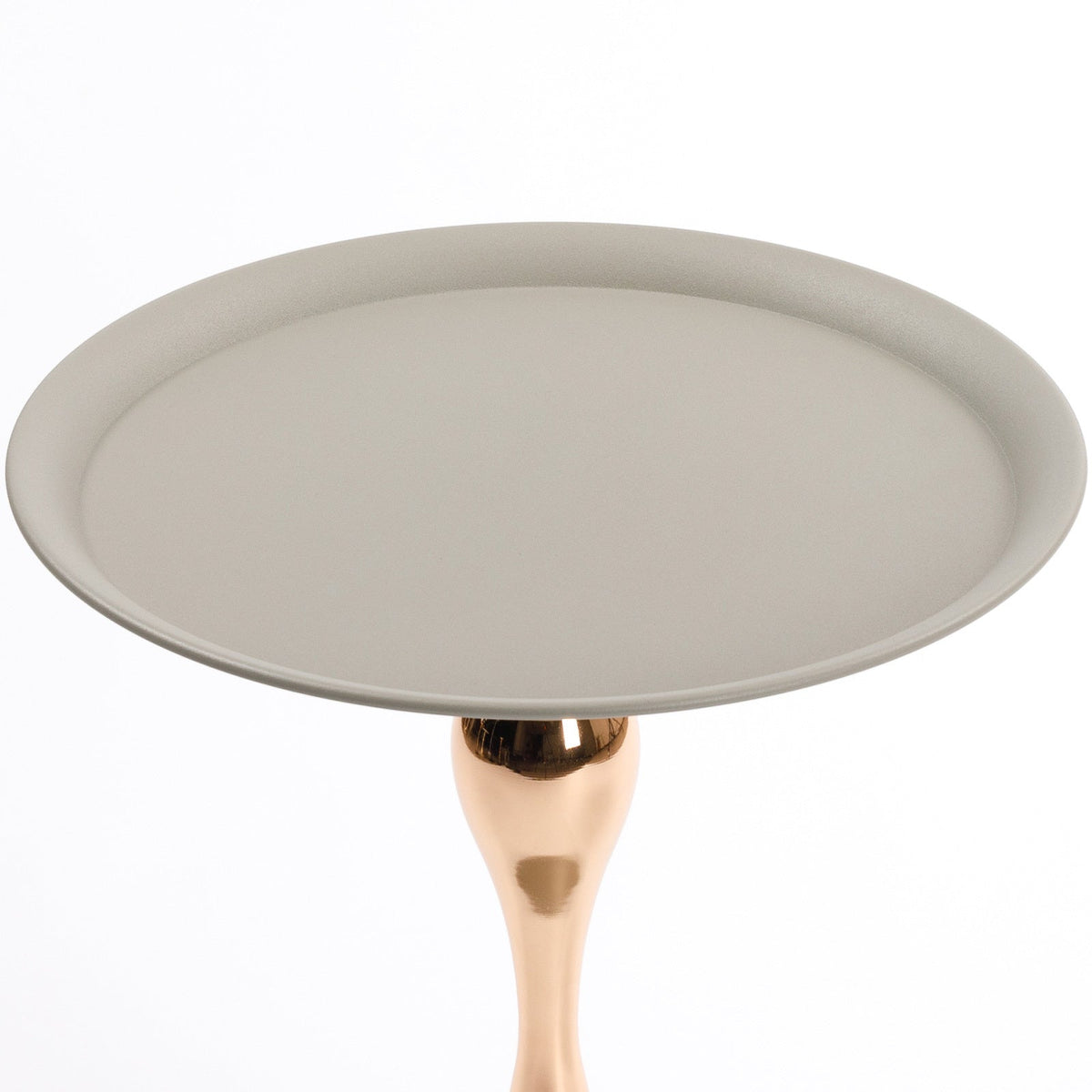 Mermaid tail pedestal coffee table with round drum base and anti-rust coating.
