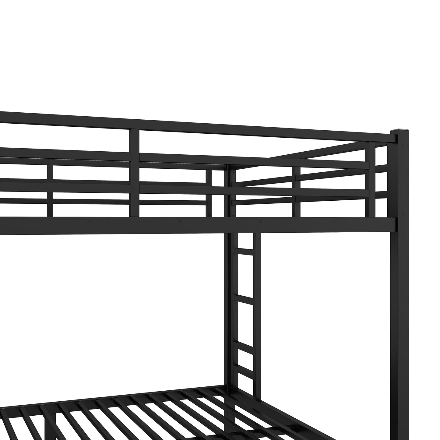 Metal Queen Over Queen Bunk Bed for Teens and Adults Black