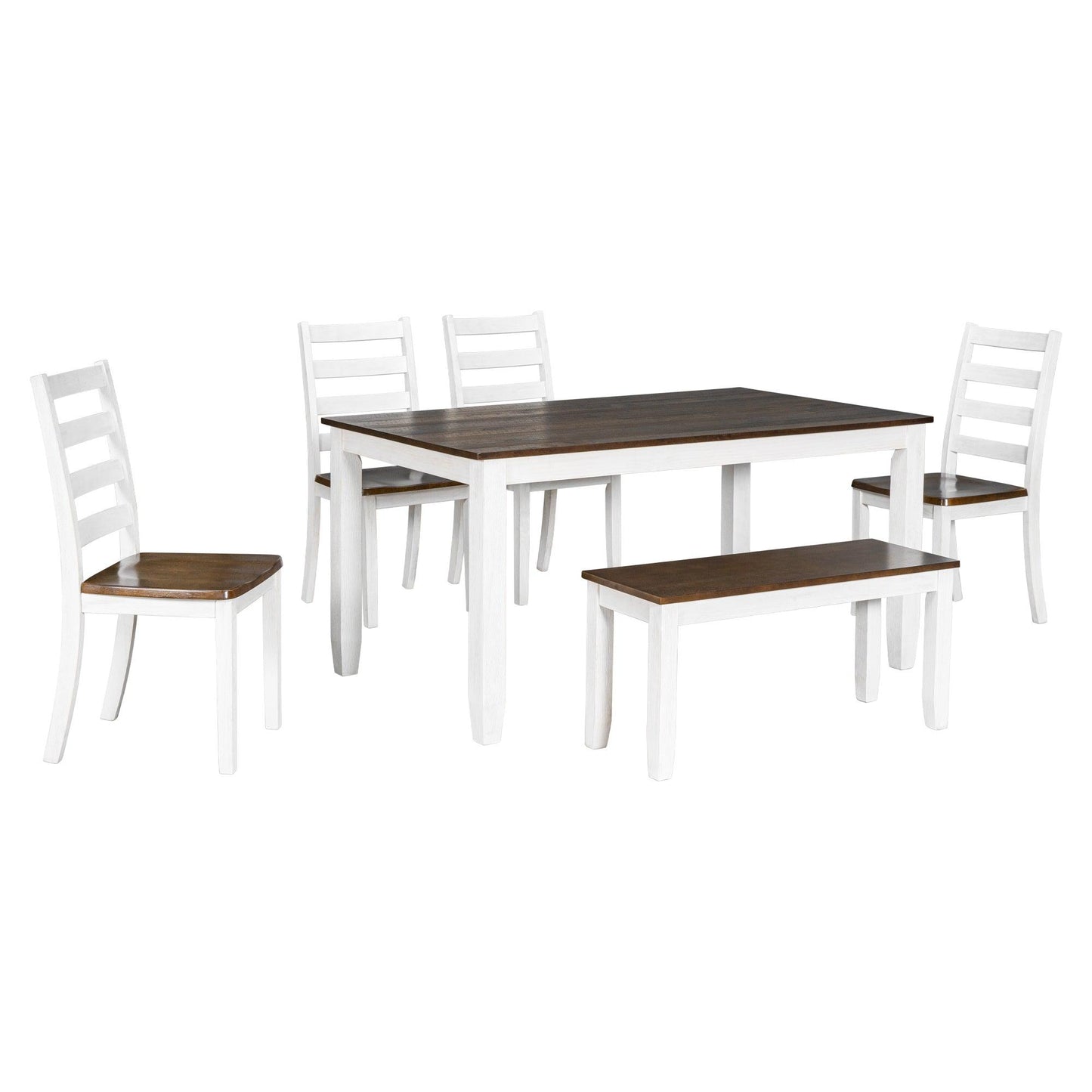 Rustic Style 6-Piece Dining Room Table Set with Chairs