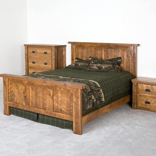 Caldwell Brook Benn Linn Barnwood Lite Bed with rustic style enhances any cabin bedroom elegantly.