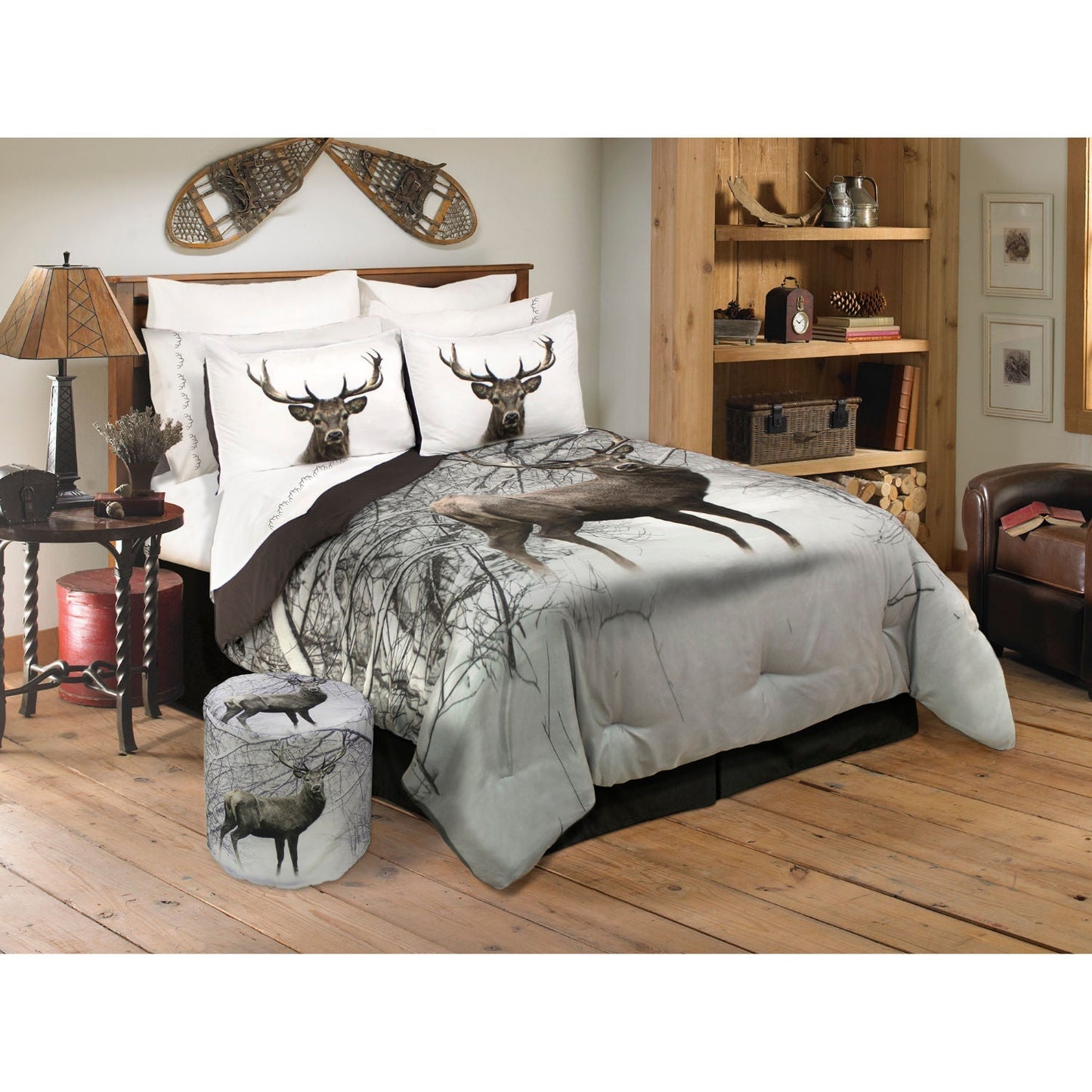 Deer In Snowy Forest Comforter Set 3 Piece Double Queen