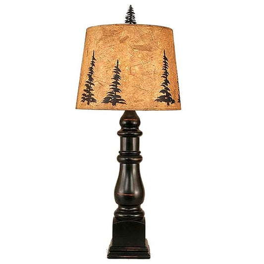 Rustic Lodge Pine Tree Table Lamp