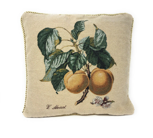 Apricot Fruit Elegant Accent Throw Pillow Cushion Cover 18 Inch