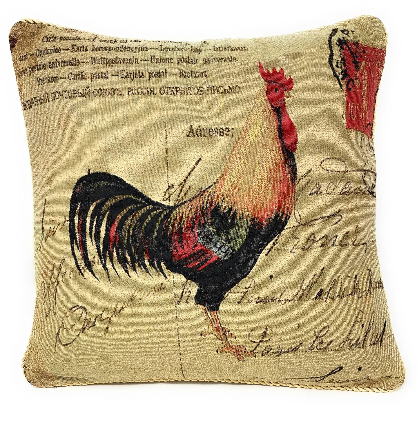 Glamorous Country Rooster Throw Pillow Cover 18 Inch 1 Piece