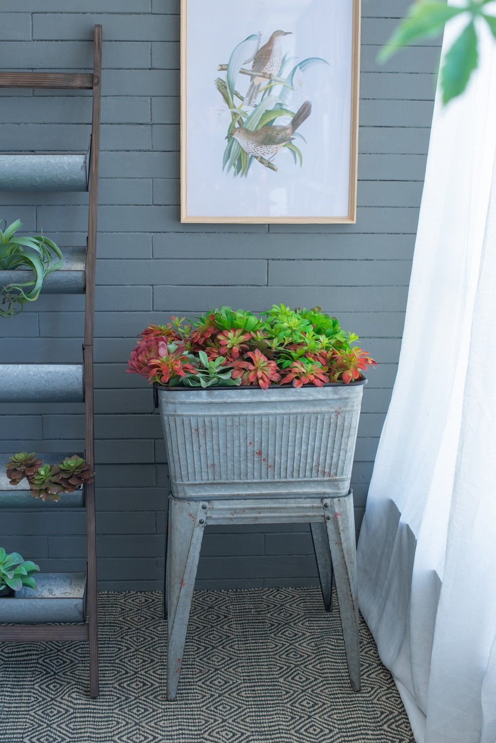 Galvanized Tub On Stand Plant Pot Holder For Gardeners