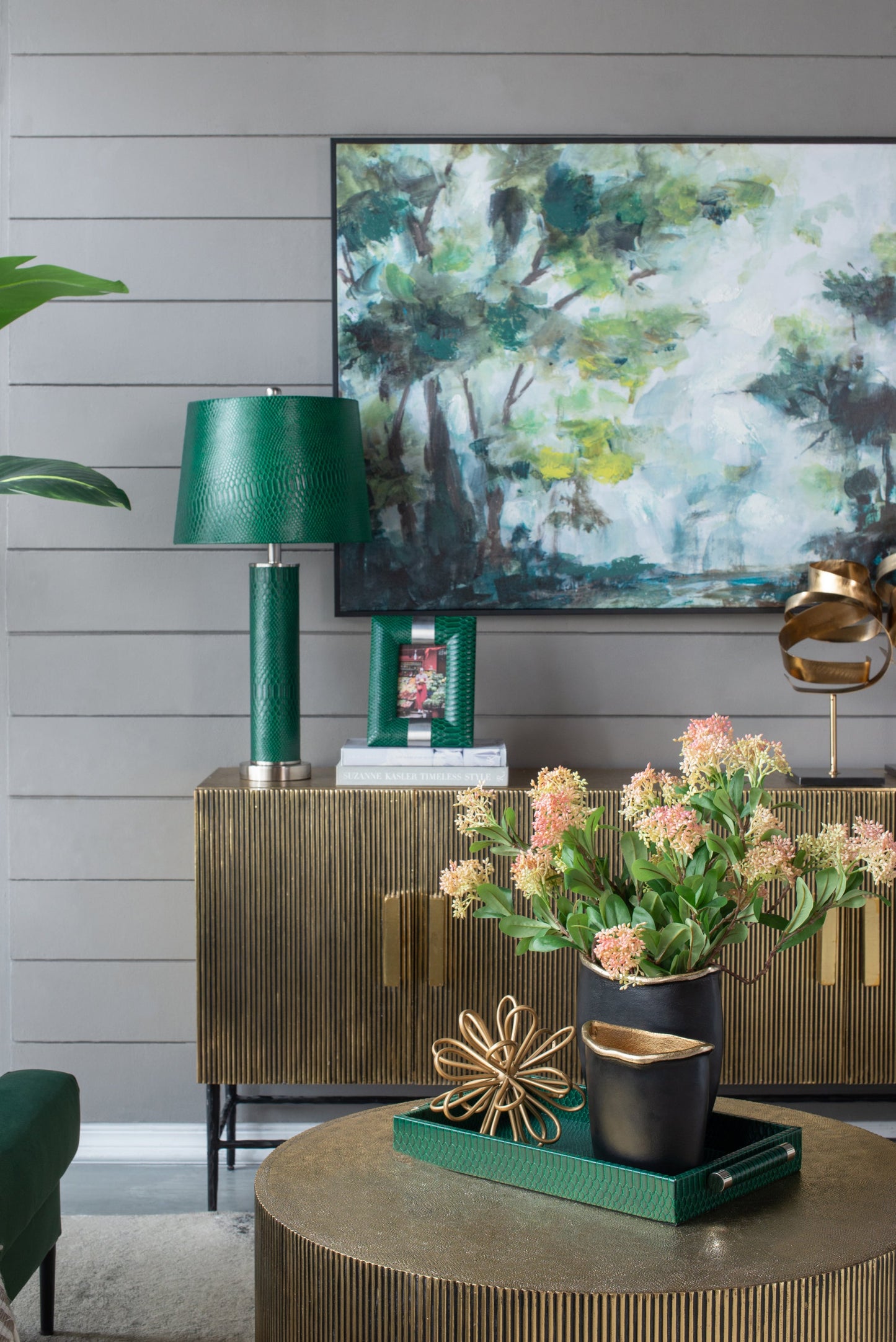 Green Iron Table Lamp For Living Room Elegant Modern Decor