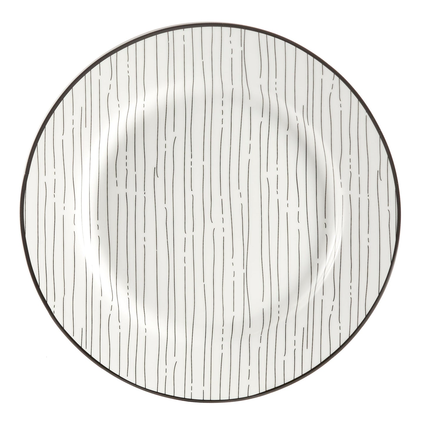 Dinnerware Set 12 Piece Black and White Service for 4