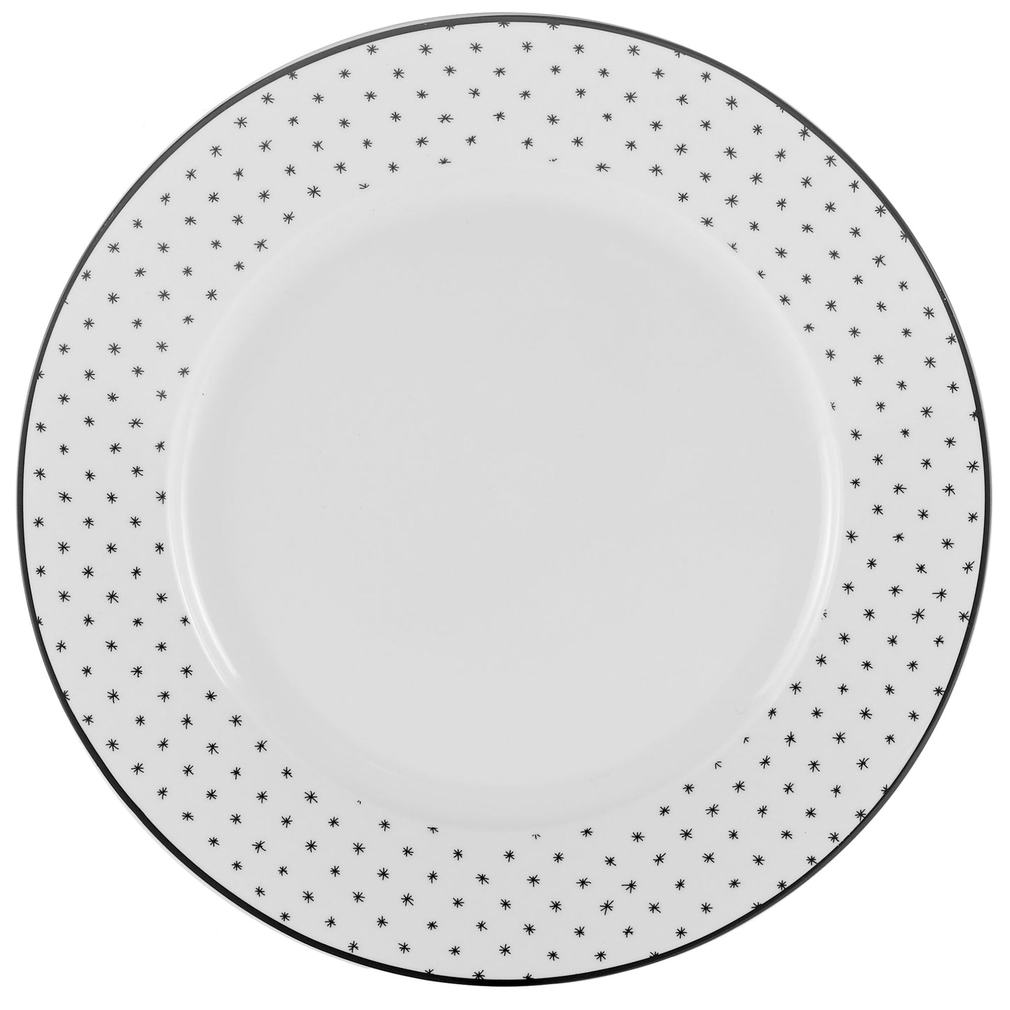 Dinnerware Set 12 Piece Black and White Service for 4