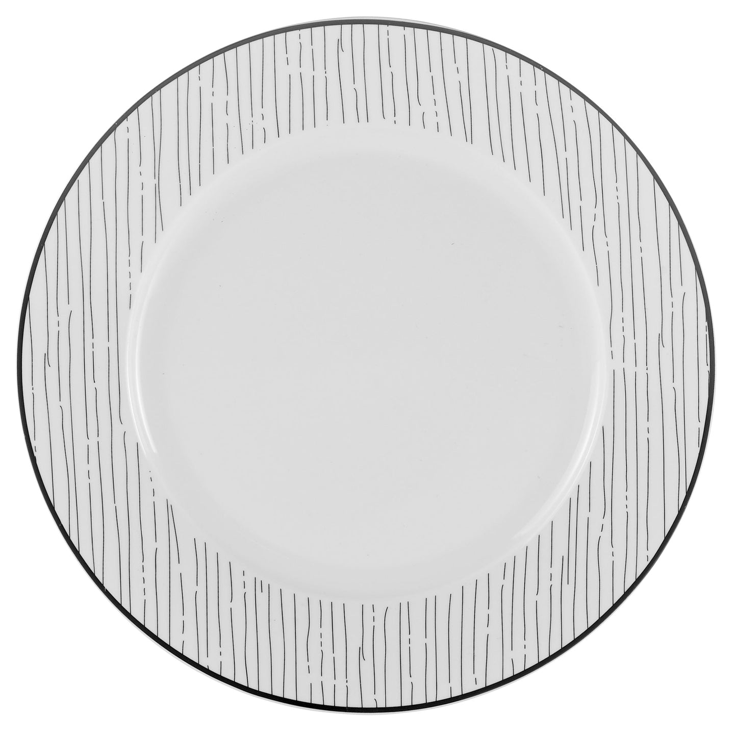 Dinnerware Set 12 Piece Black and White Service for 4