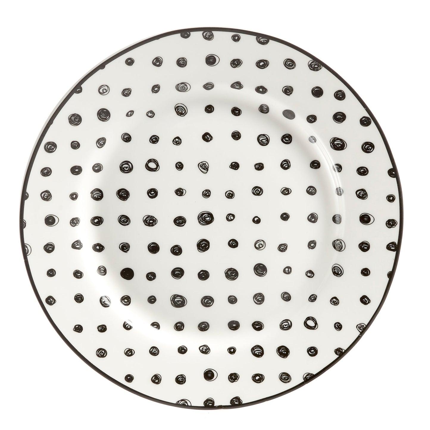 Dinnerware Set 12 Piece Black and White Service for 4