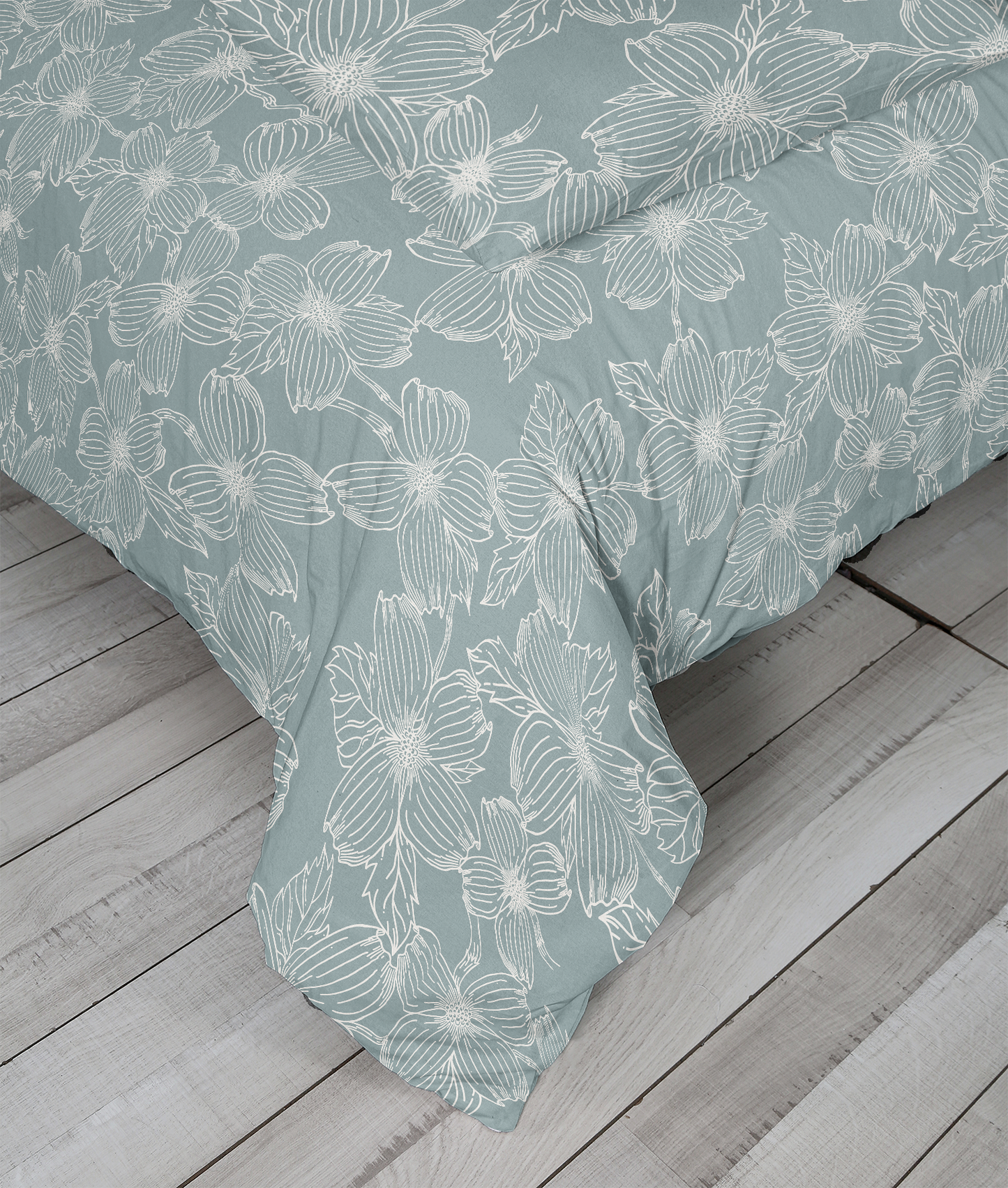 5 Piece Cotton Duvet Cover Set Queen Dogwood Refined