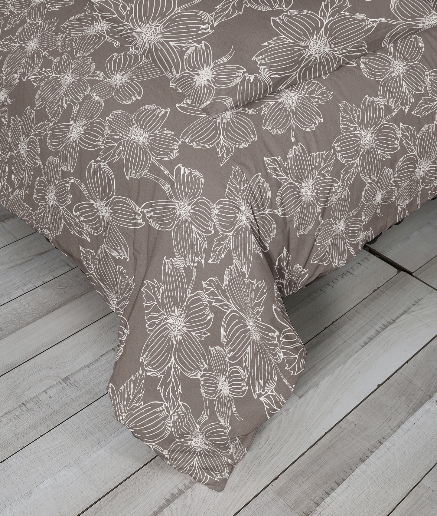 5 Piece Cotton Duvet Cover Set Queen Dogwood Refined