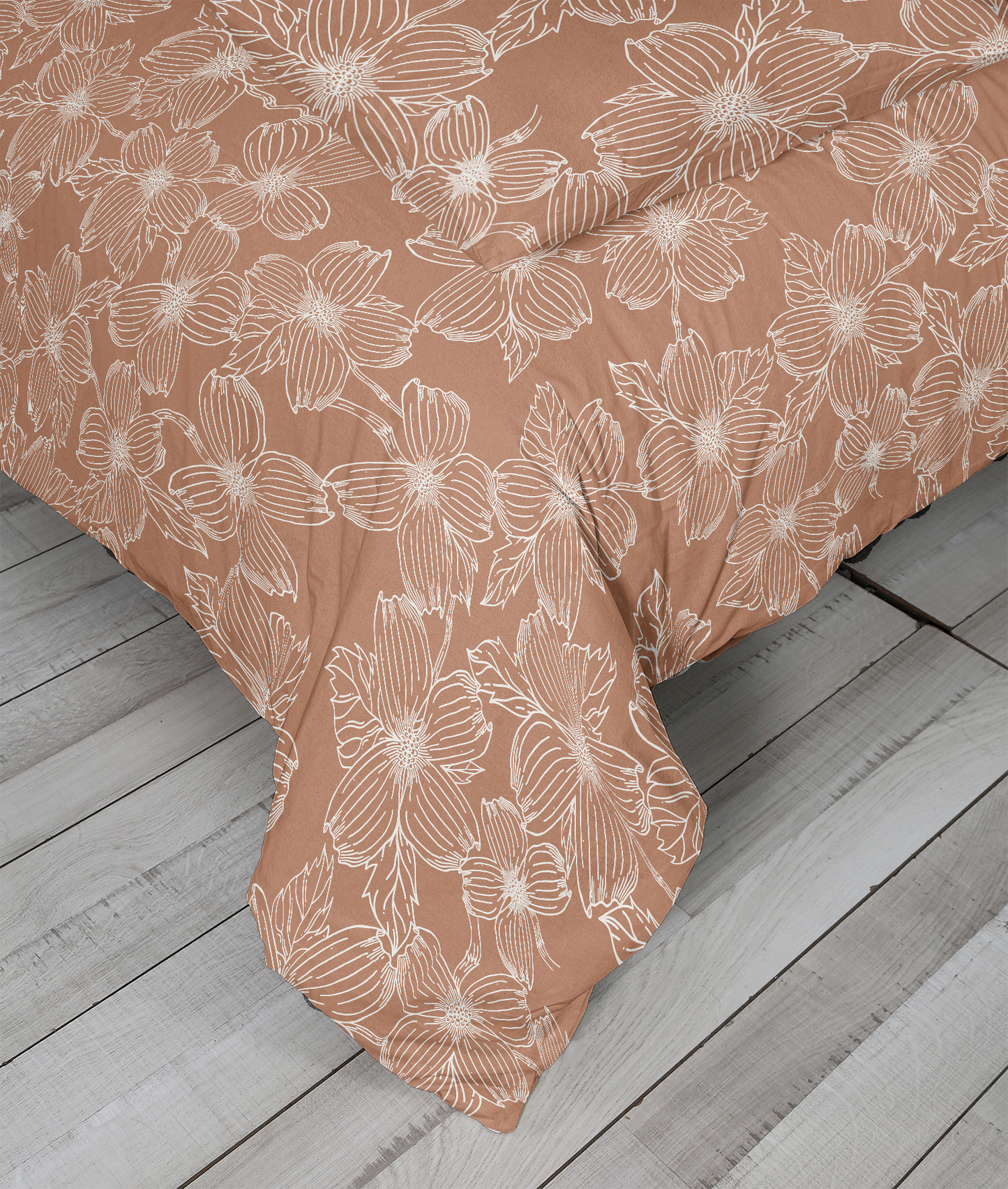 5 Piece Cotton Duvet Cover Set Queen Dogwood Refined