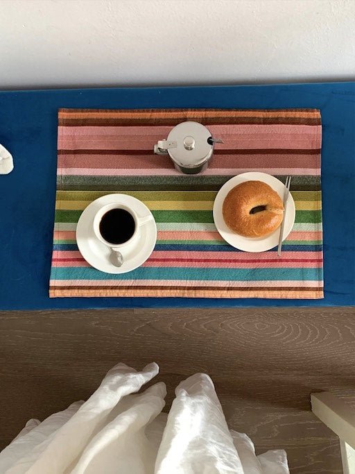 Dopamine Stripe Table Mat Set of 4 for Stylish Dining