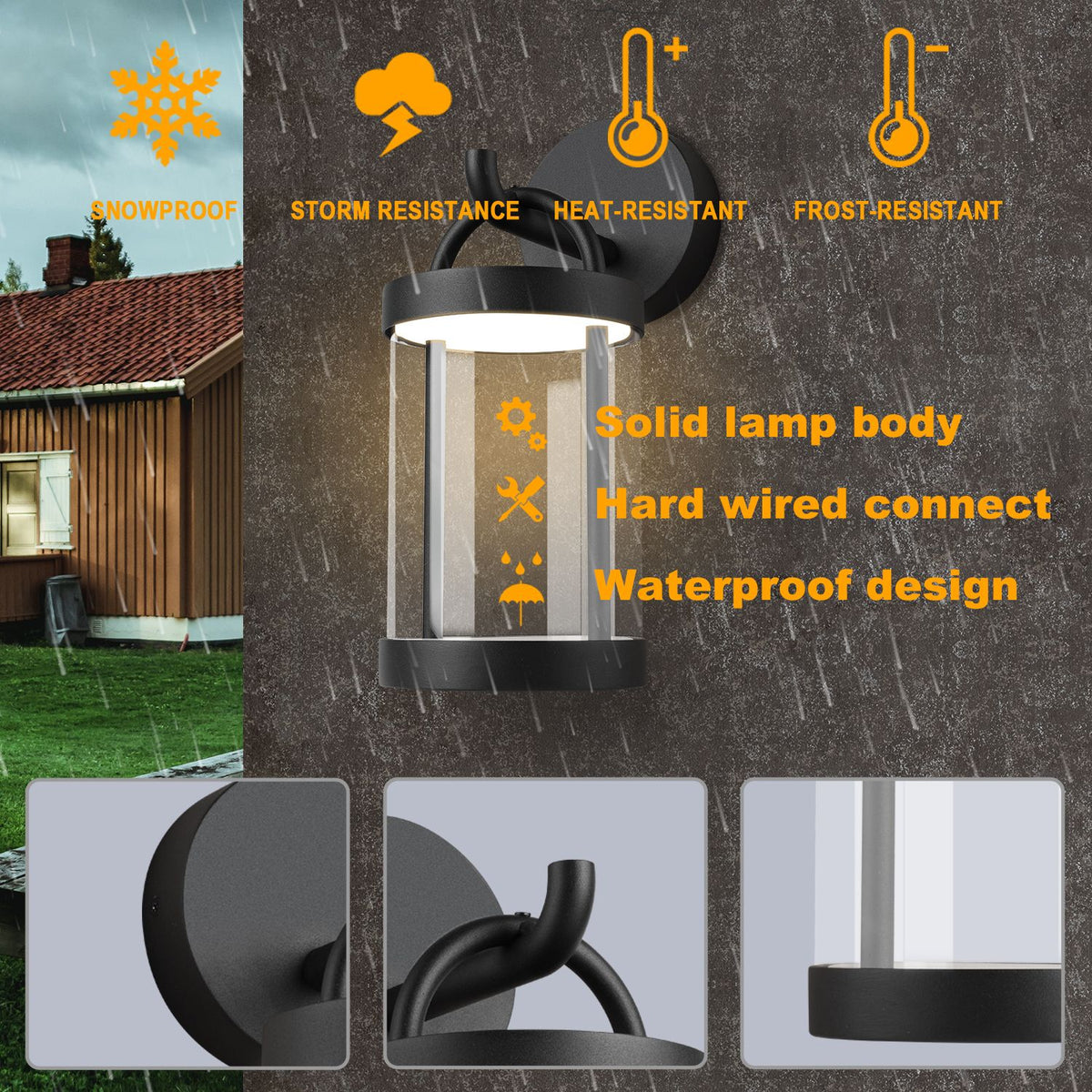 Inowel IP65 waterproof LED wall sconce lantern exterior light fixture