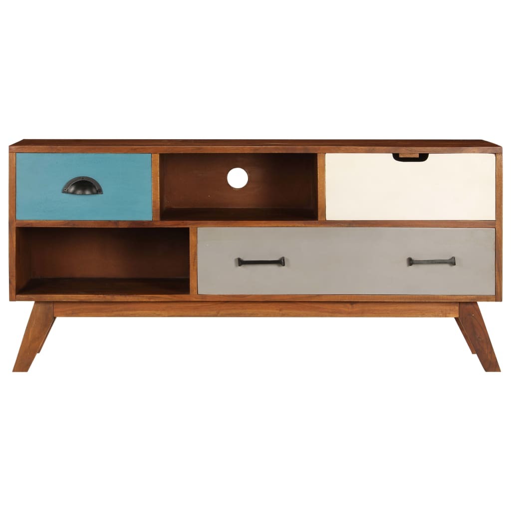 Blakhom 43-inch dark honey acacia wood TV cabinet with 3 drawers.
